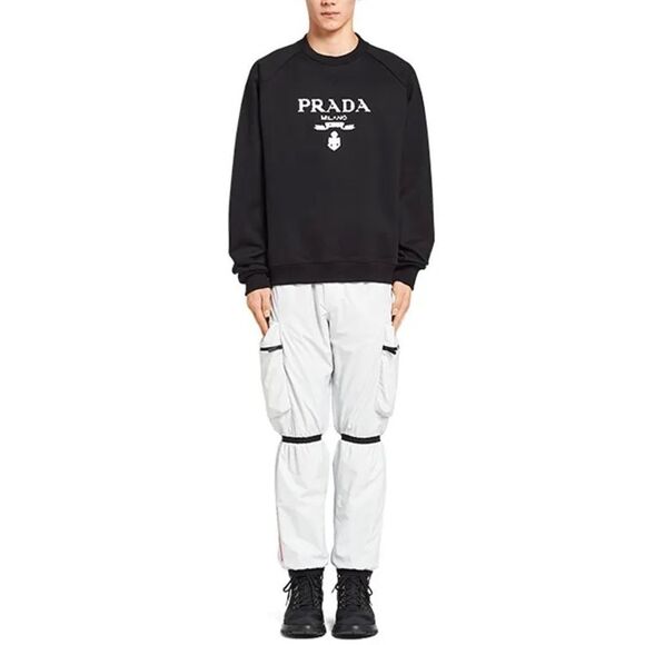 NWOT PRADA Printed Cotton Fleece Crewneck Sweatshirt - Picture 5 of 12